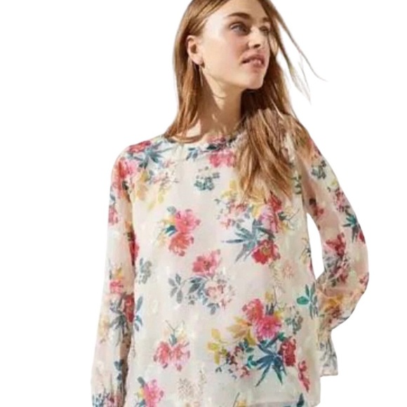 Loft Iridescent Ruffled Sleeves Blouse - Picture 1 of 5